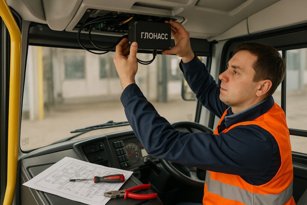 Профессиональная установка Глонасс в автобусе